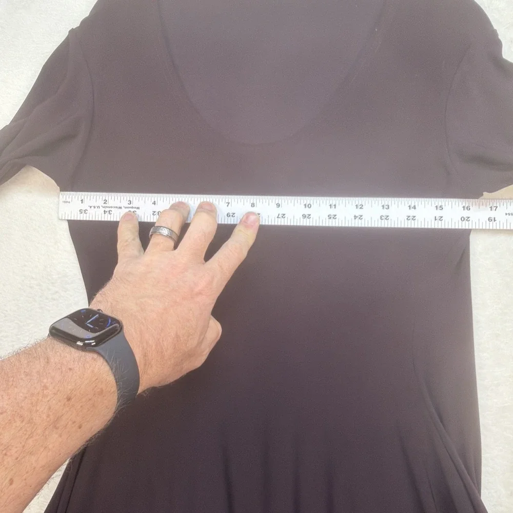 Sympli Tunic Top Womens 8 Black Asymmetrical Hem Travel Wear‎ Made In Canada